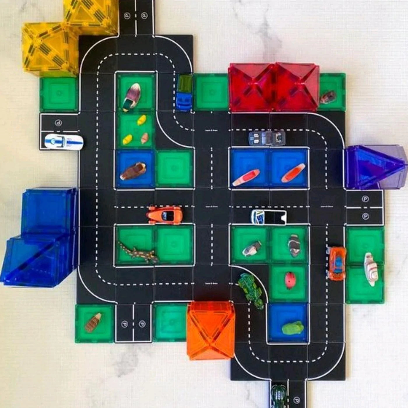 The Curated Parcel - Magnetic Tile Road Pack 