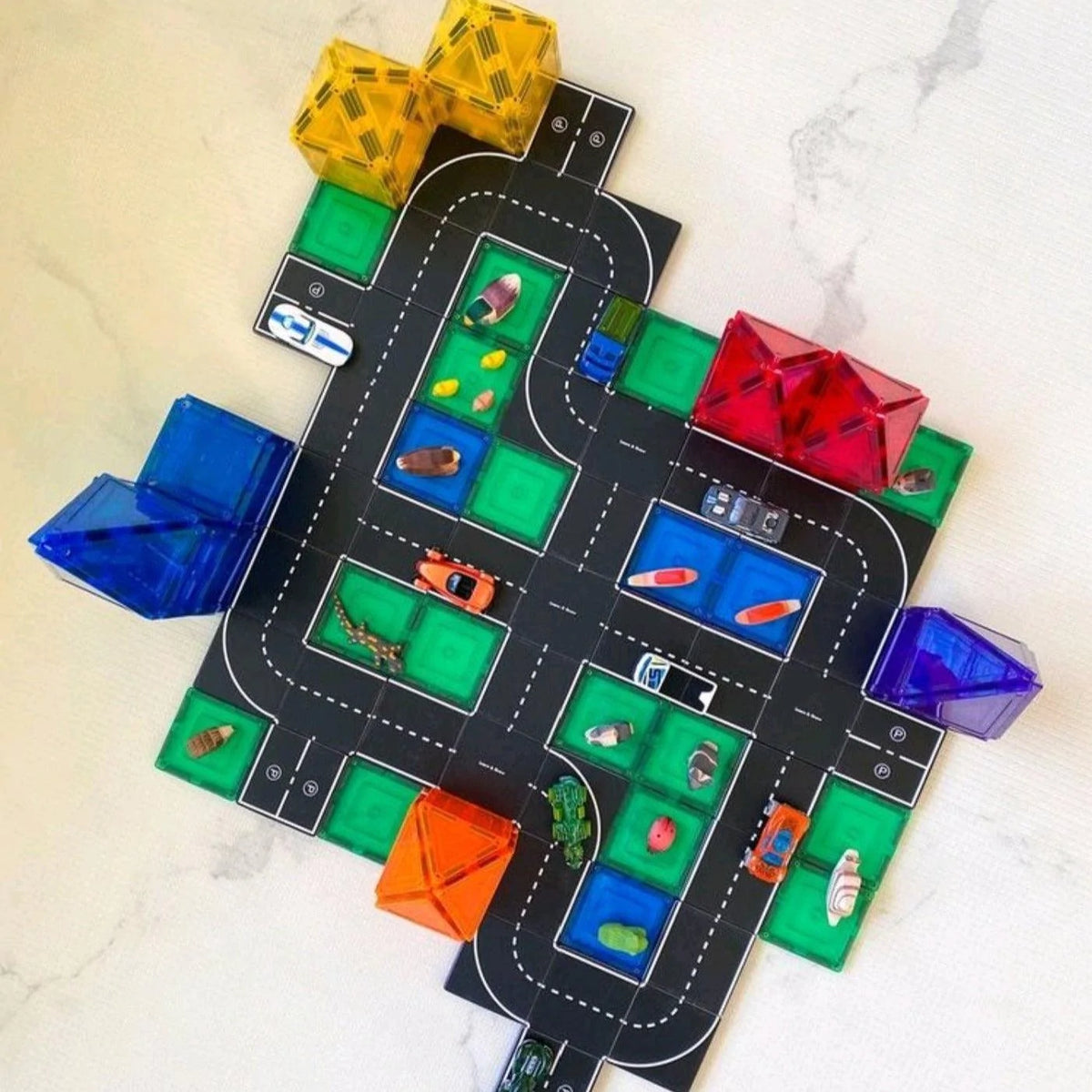 The Curated Parcel - Magnetic Tile Road Pack 