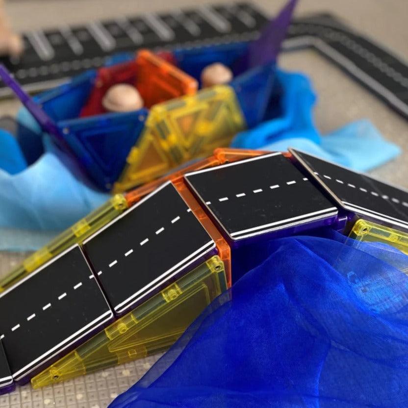 The Curated Parcel - Magnetic Tile Road Pack 