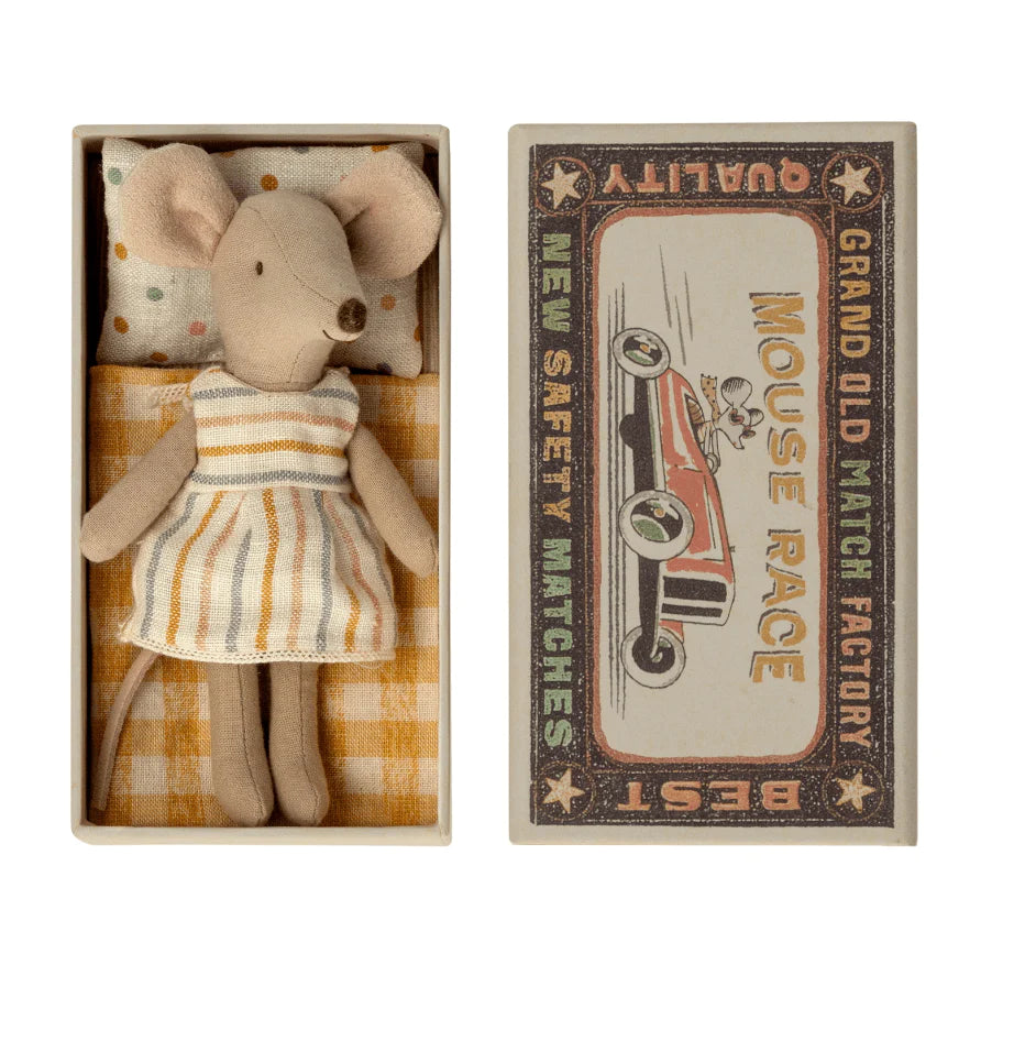 The Curated Parcel - Maileg //  Big SIster Mouse In A Matchbox 