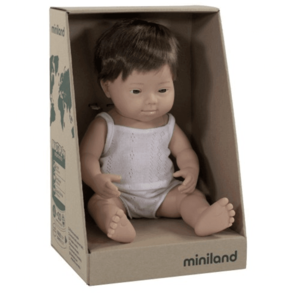 The Curated Parcel - Miniland // Caucasian Boy Down Syndrome 38cm 