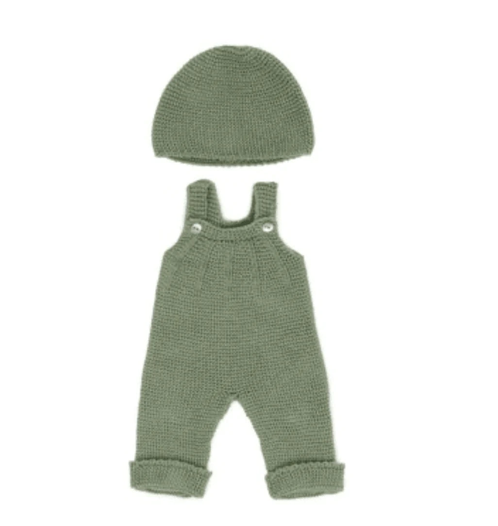 The Curated Parcel - Miniland // Eco Knitted Overalls &amp; Beanie Hat 38cm 