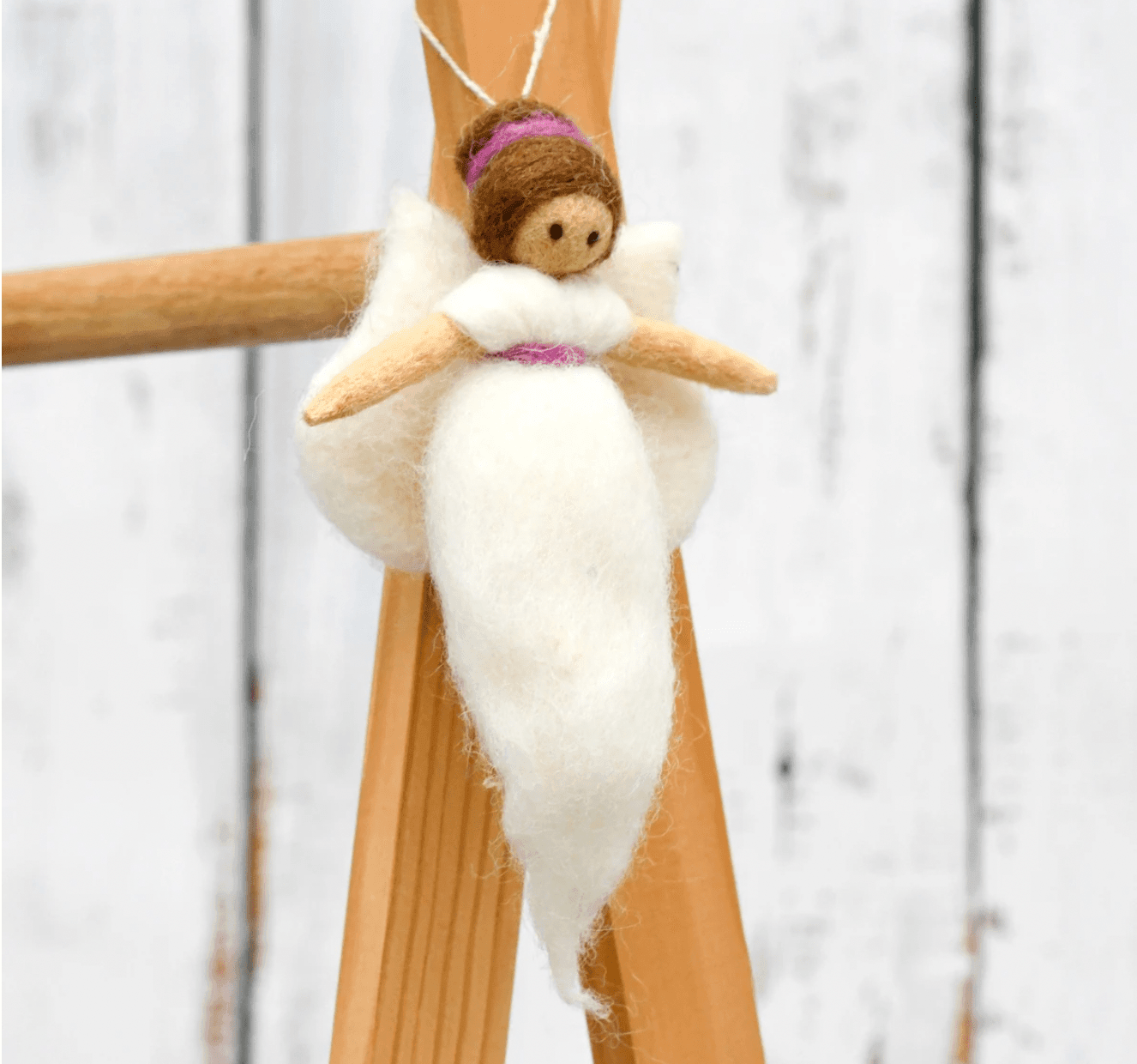 The Curated Parcel - Needle Felted Fairy // White Dress 