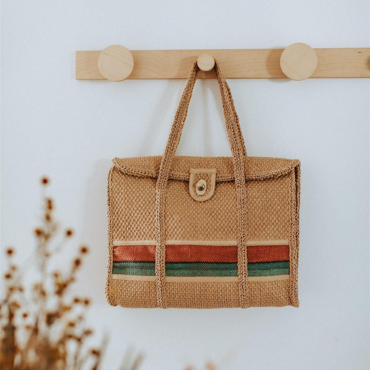 The Curated Parcel - Olli Ella // Raffia Biz Bag 