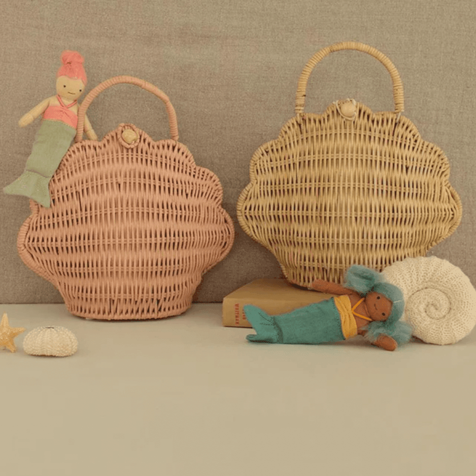 The Curated Parcel - Olli Ella // Rattan Shell Bag 