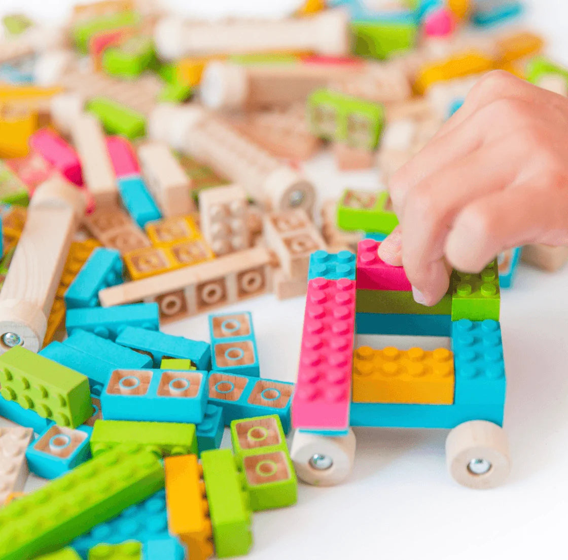 The Curated Parcel - Once Kids // Eco Bricks Colour 109 pieces 