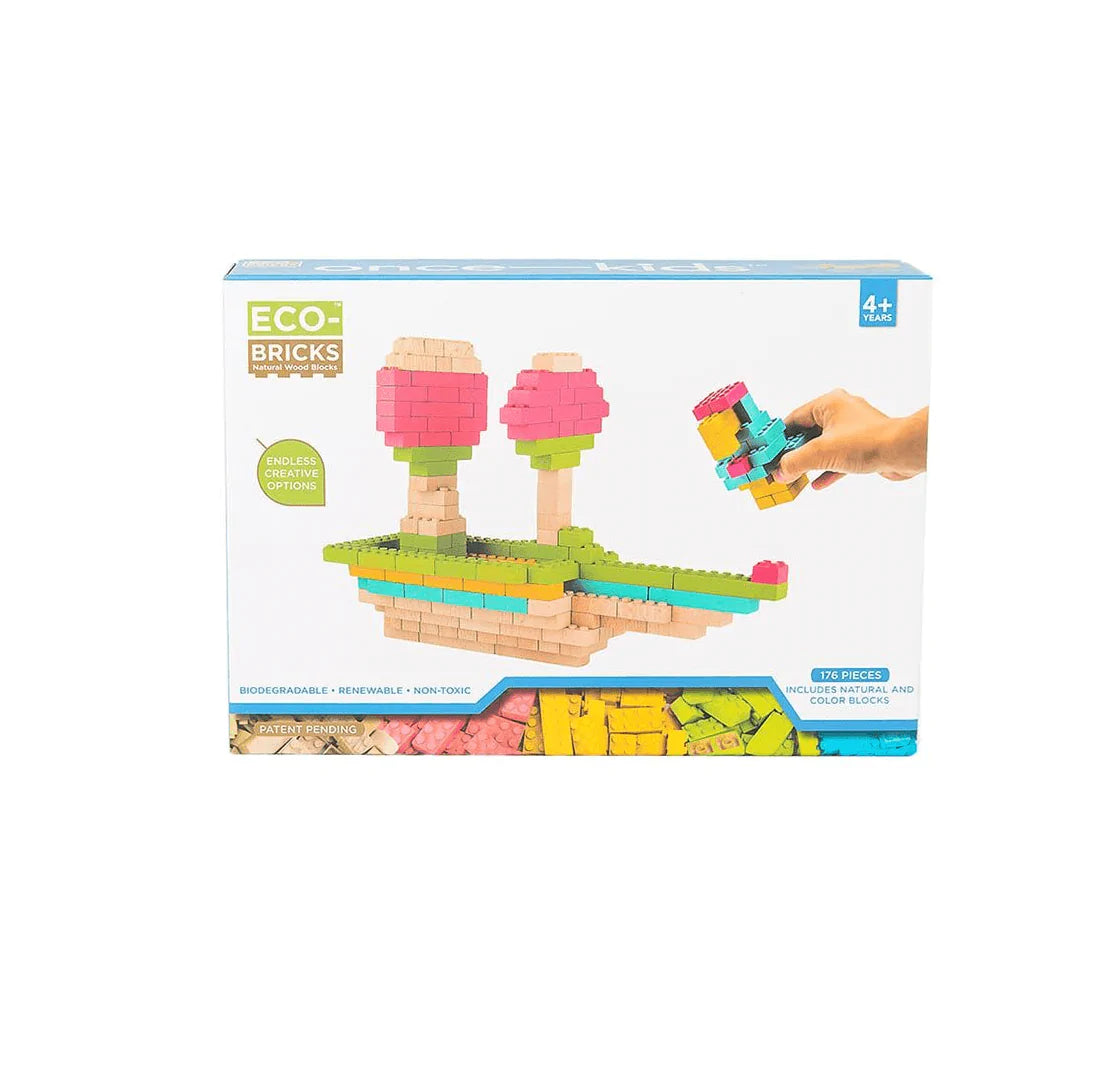 The Curated Parcel - Once Kids // Eco Bricks Colour Education 176 pieces 