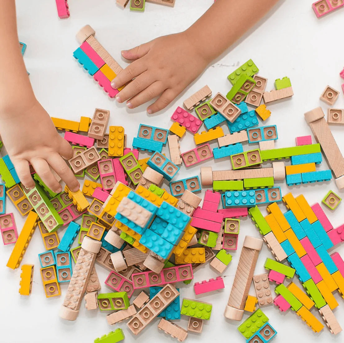 The Curated Parcel - Once Kids // Eco Bricks Colour Education 176 pieces 