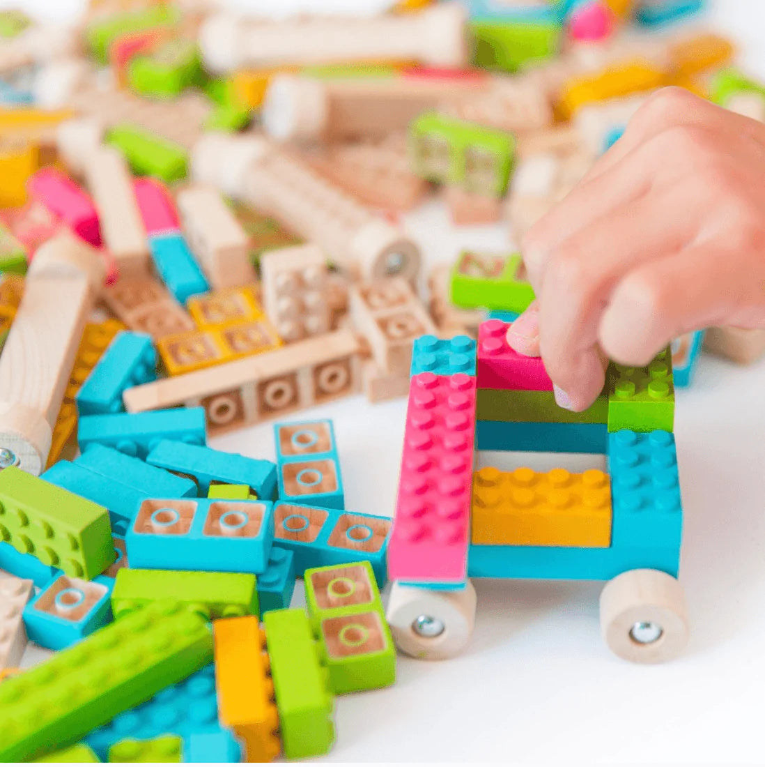 The Curated Parcel - Once Kids // Eco Bricks Colour Education 176 pieces 
