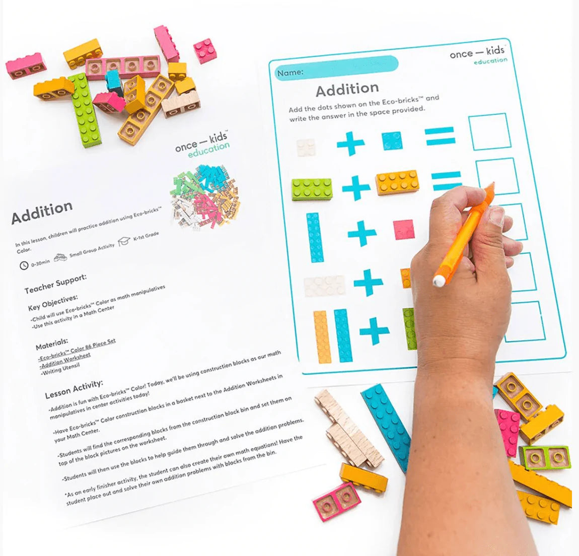 The Curated Parcel - Once Kids // Eco Bricks Colour Education 86 pieces 