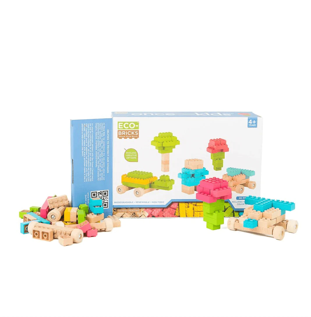 The Curated Parcel - Once Kids // Eco Bricks Colour Education 86 pieces 