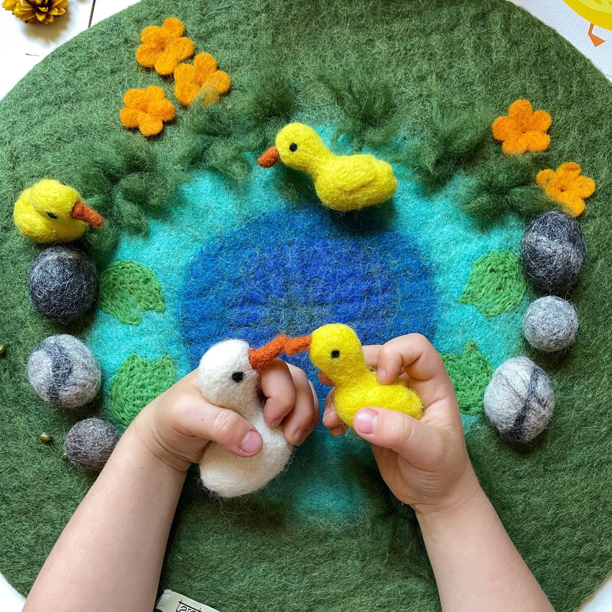 The Curated Parcel - Play Mat // Duck Pond with 6 Ducks 