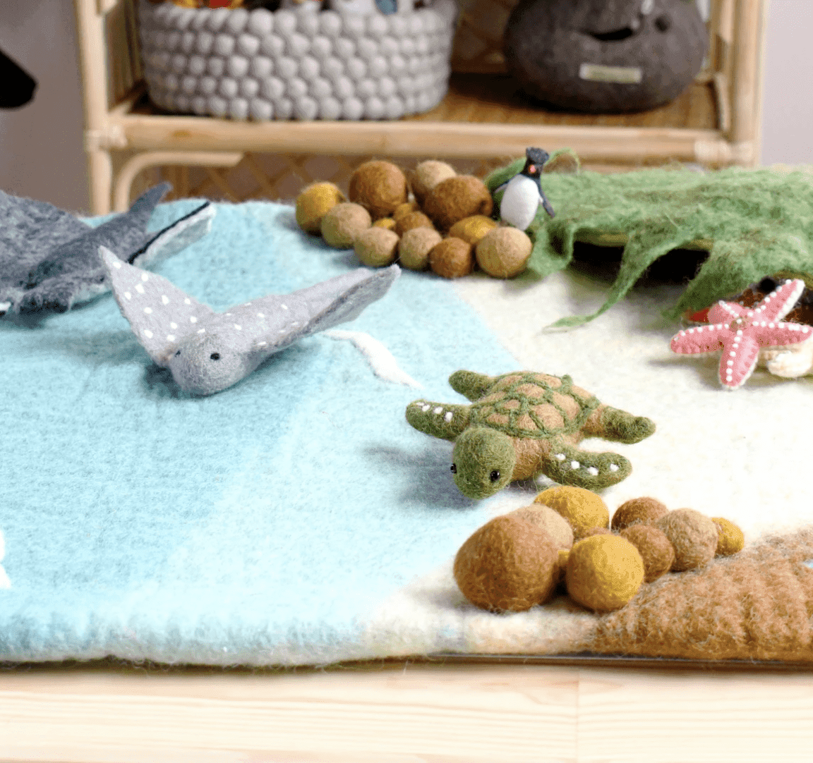 The Curated Parcel - Play Mat //  Sea & Rockpool (Large) 