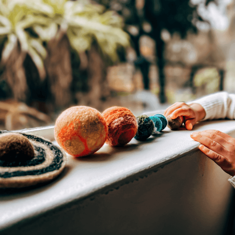 The Curated Parcel - Play Mat // Solar System Outer Space with Felt Planets 