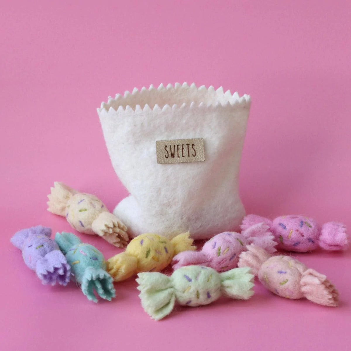 The Curated Parcel - Rainbow sweets set with bag - 9 pce set 