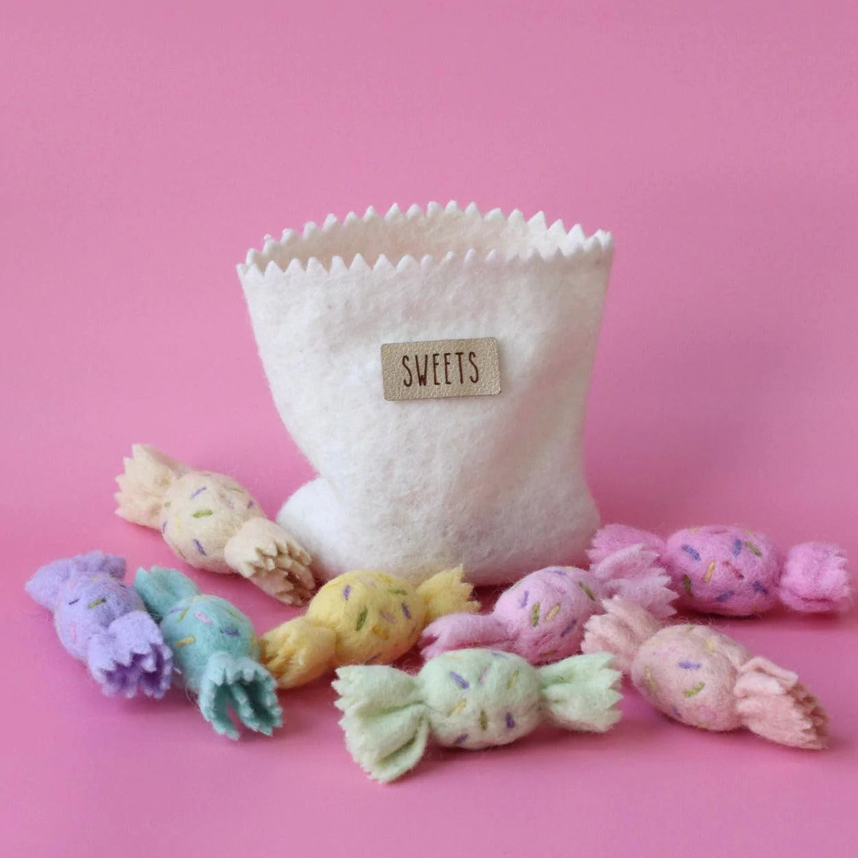 The Curated Parcel - Rainbow sweets set with bag - 9 pce set 