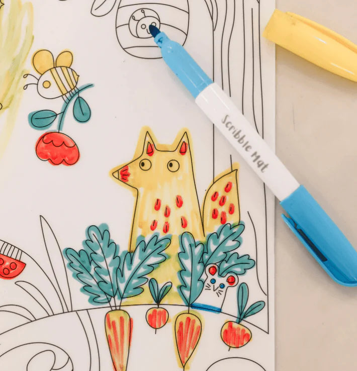 The Curated Parcel - Scribble Mat // In The Garden Reusable Mat 