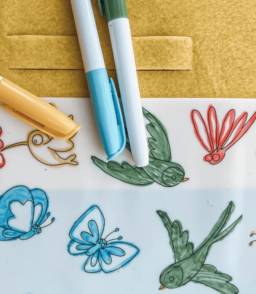 The Curated Parcel - Scribble Mat // In The Garden Reusable Mat 