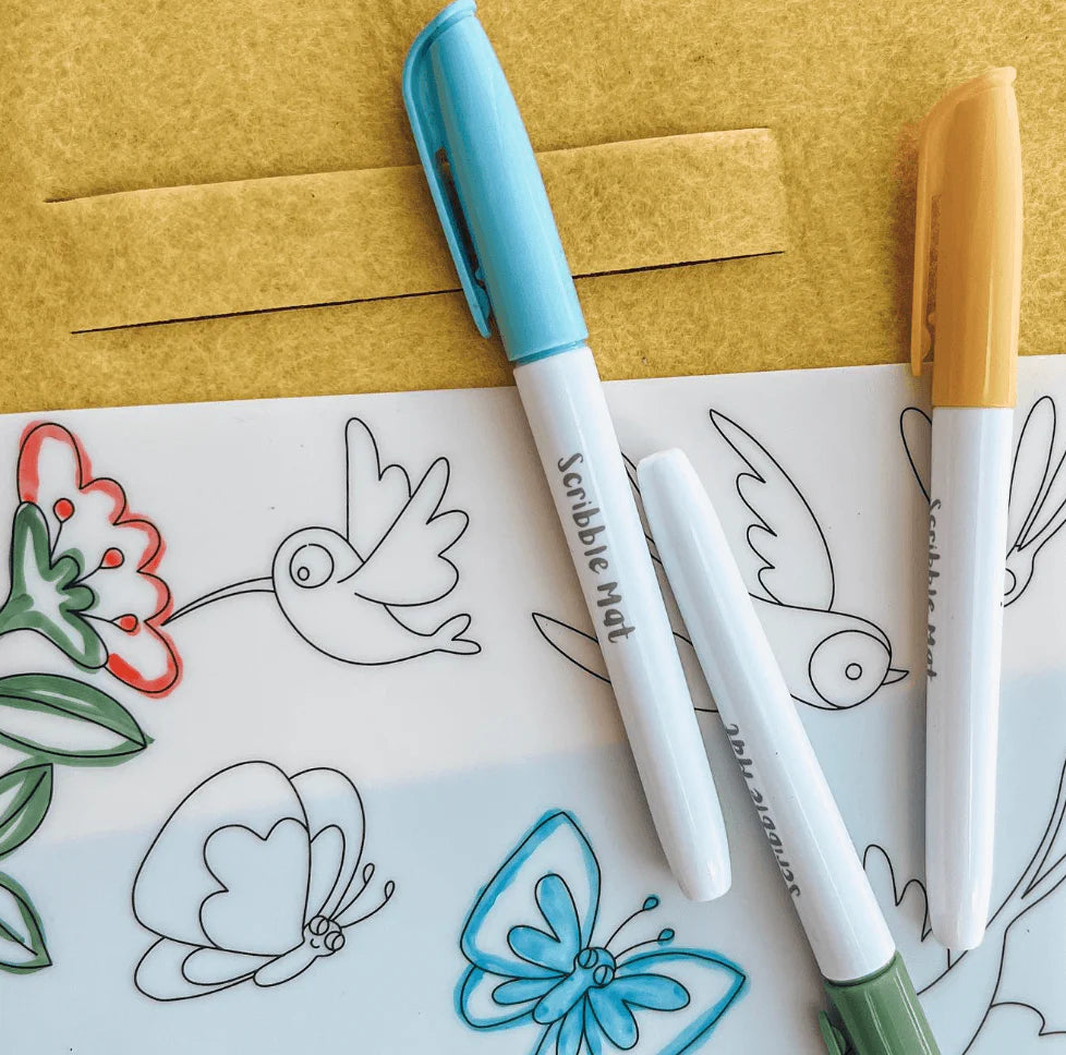 The Curated Parcel - Scribble Mat // In The Garden Reusable Mat 