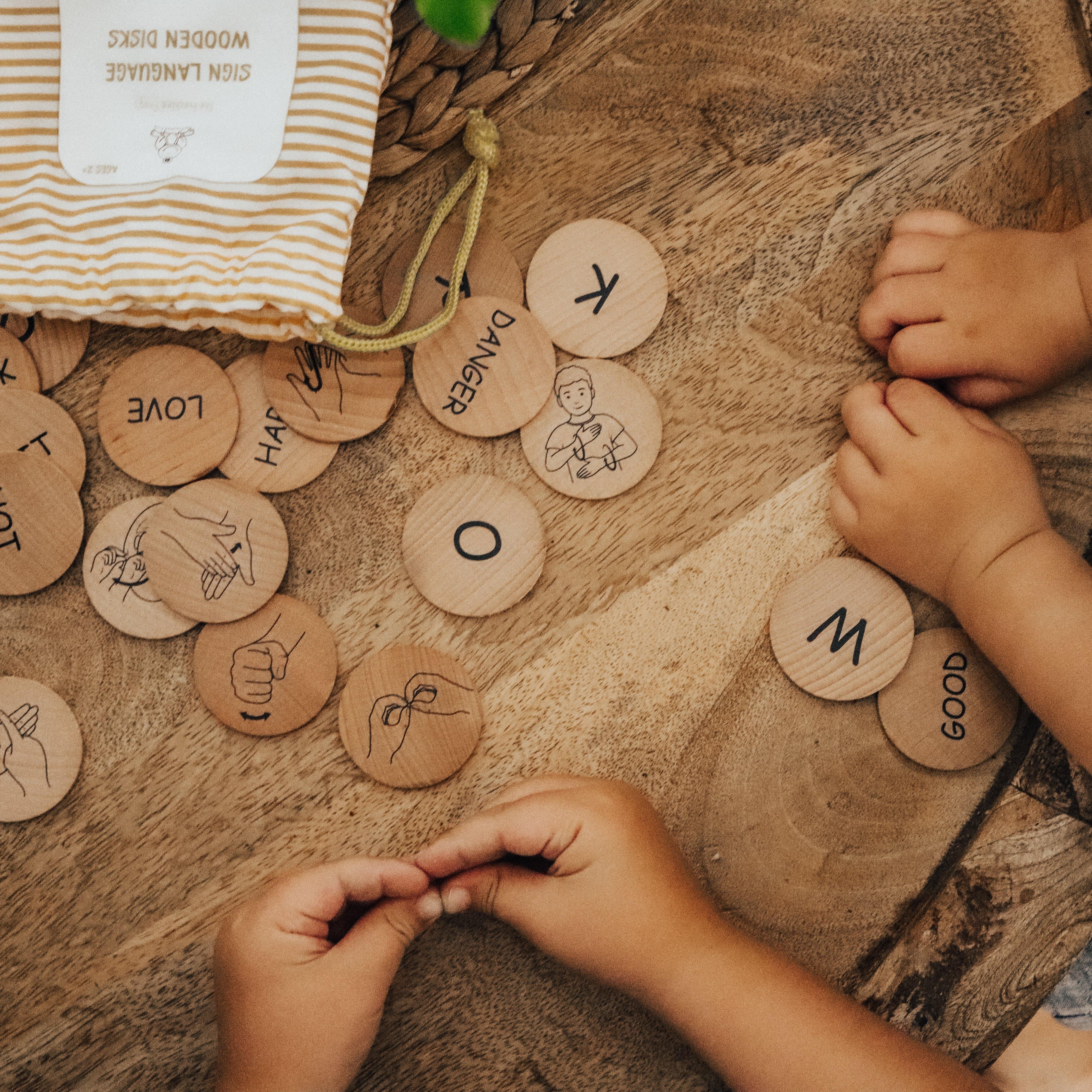 The Curated Parcel - Sign Language Wooden Set 