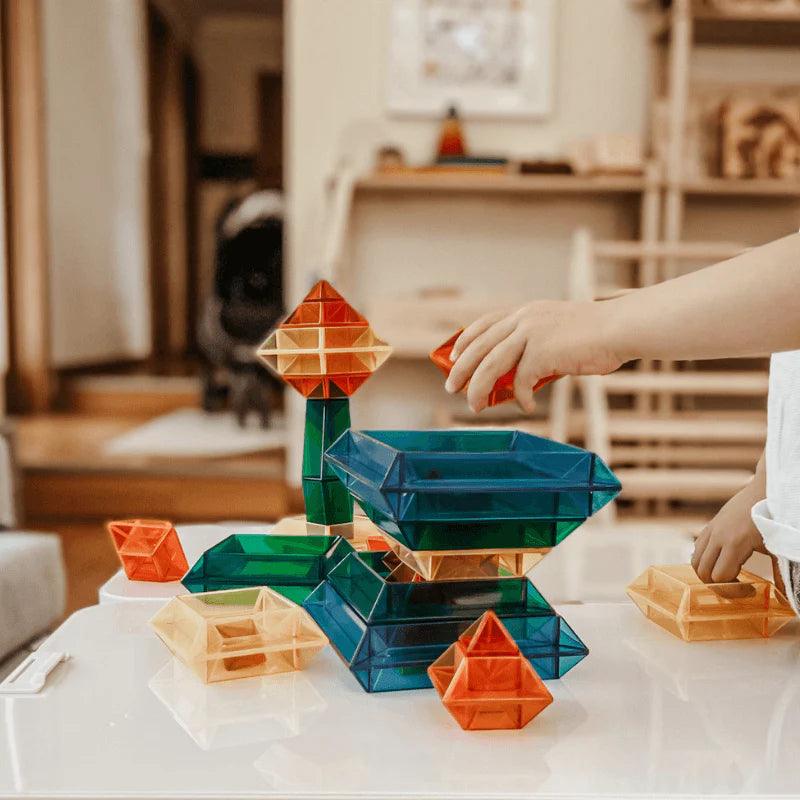 The Curated Parcel - Stacking Rainbow Pyramid 30 Pcs 