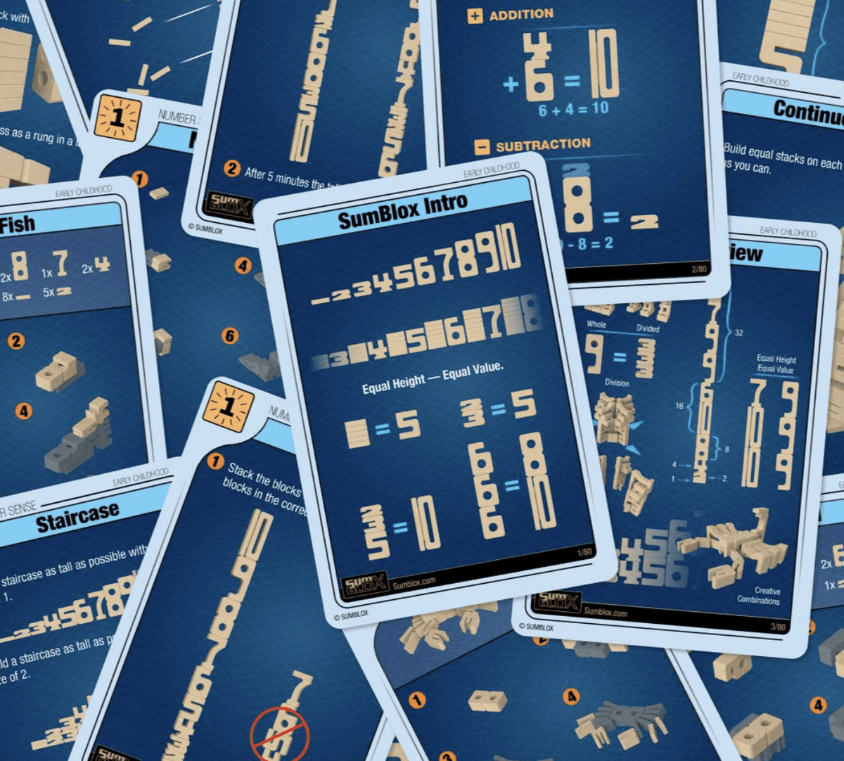 The Curated Parcel - SumBlox Mini Set 80 Blocks &amp; Activity Cards 