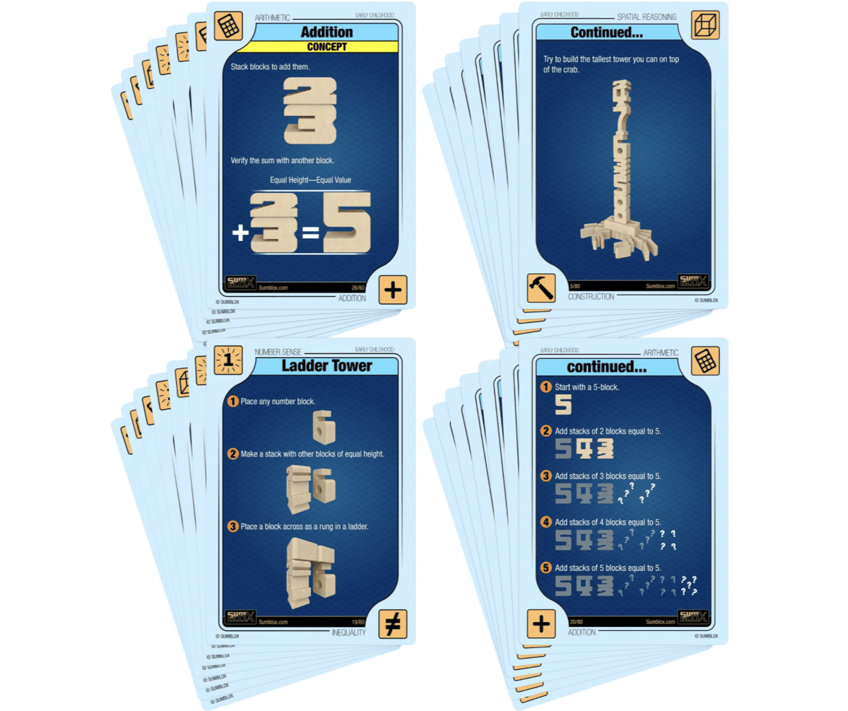 The Curated Parcel - SumBlox Mini Set 80 Blocks &amp; Activity Cards 
