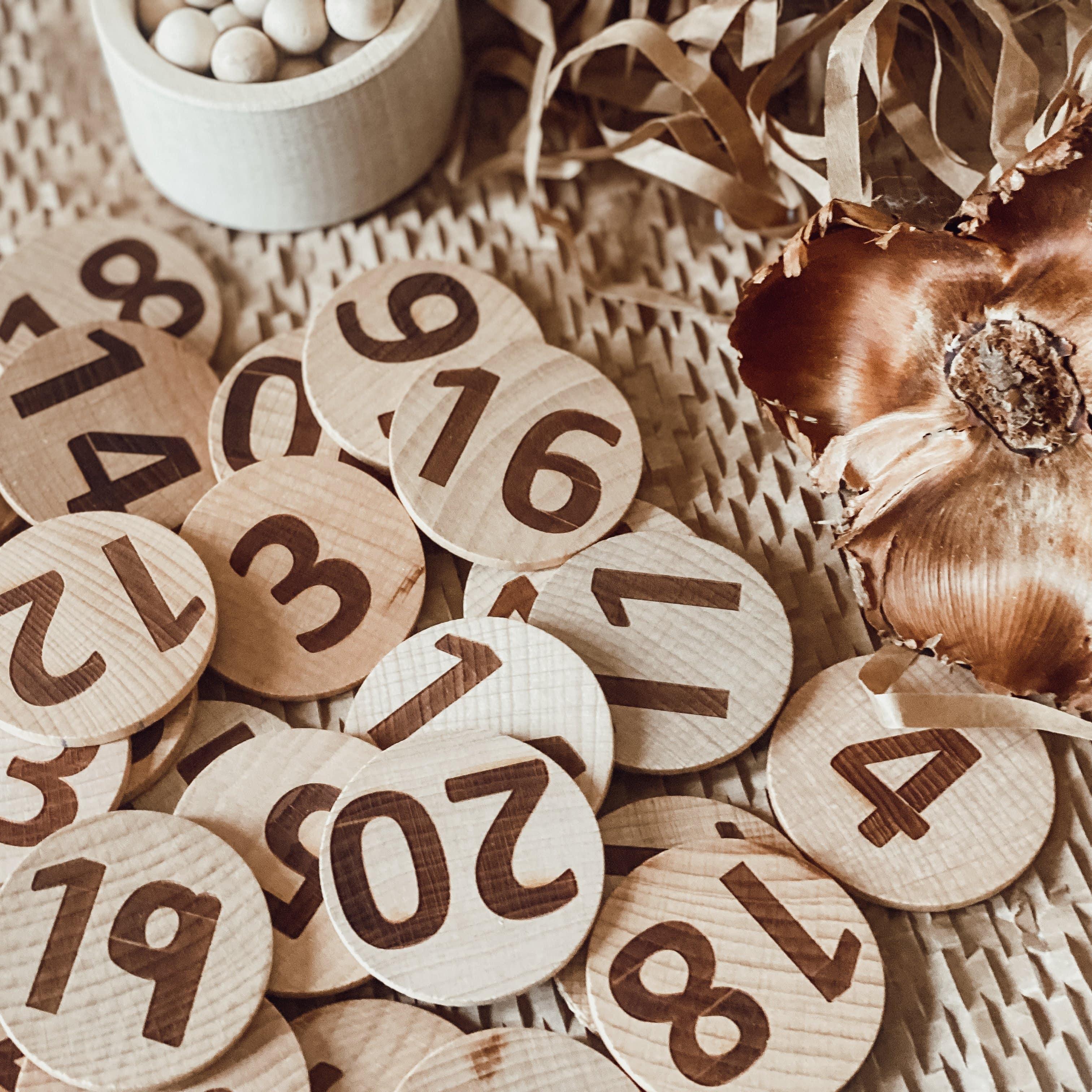 The Curated Parcel - Tactile Number Discs 