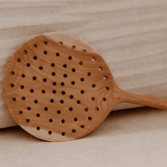 The Curated Parcel - Teak Slotted Spoon 