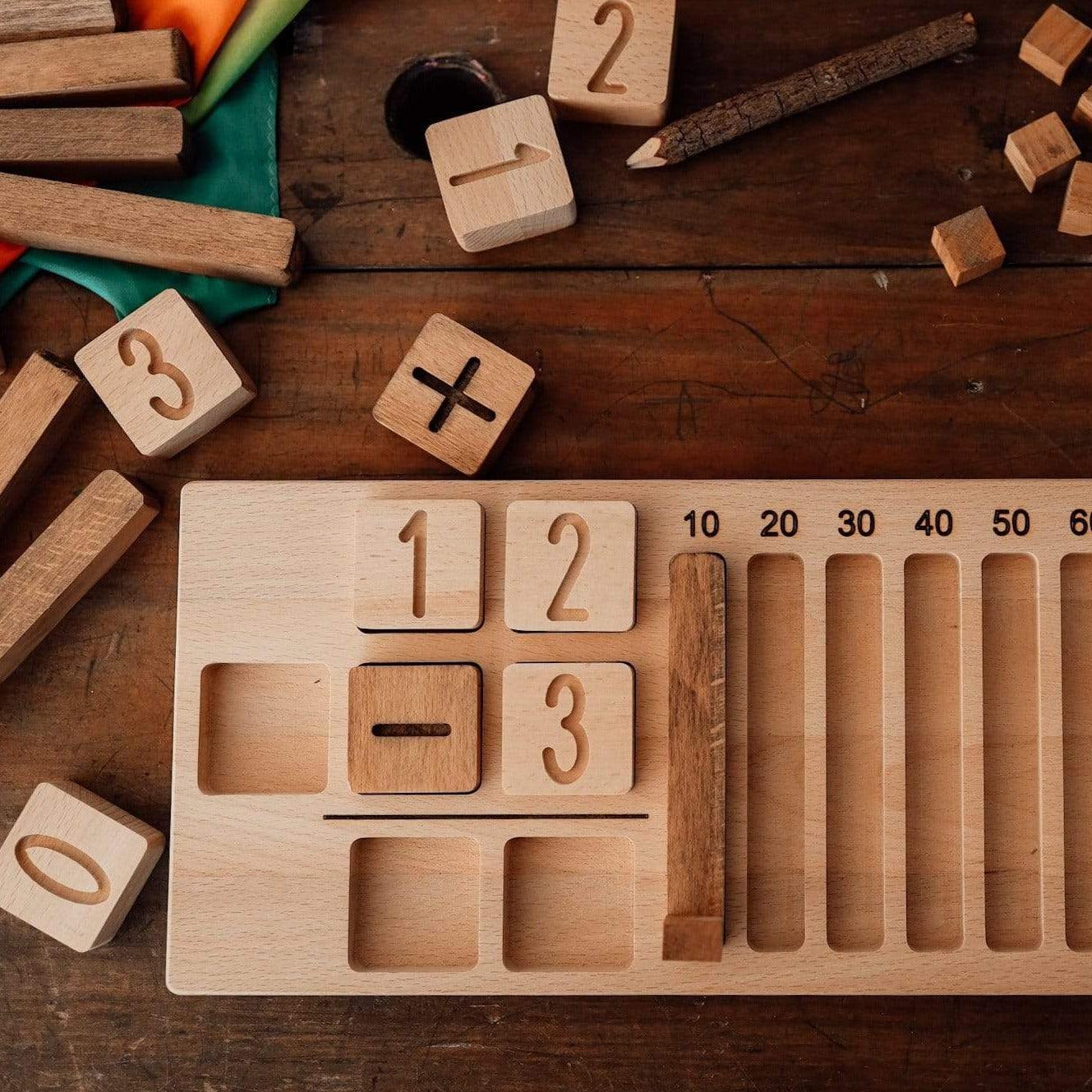 The Curated Parcel - Wooden Advanced Math Board 