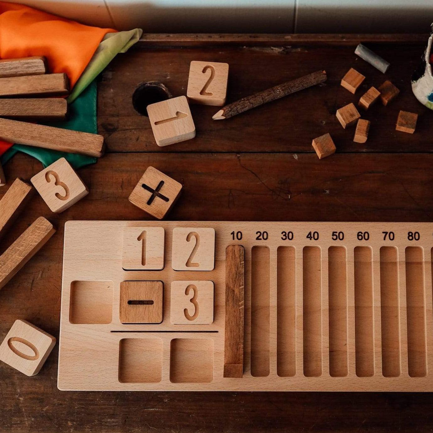 The Curated Parcel - Wooden Advanced Math Board 