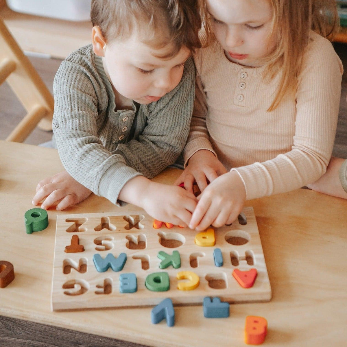 The Curated Parcel - Wooden Alphabet Puzzle 