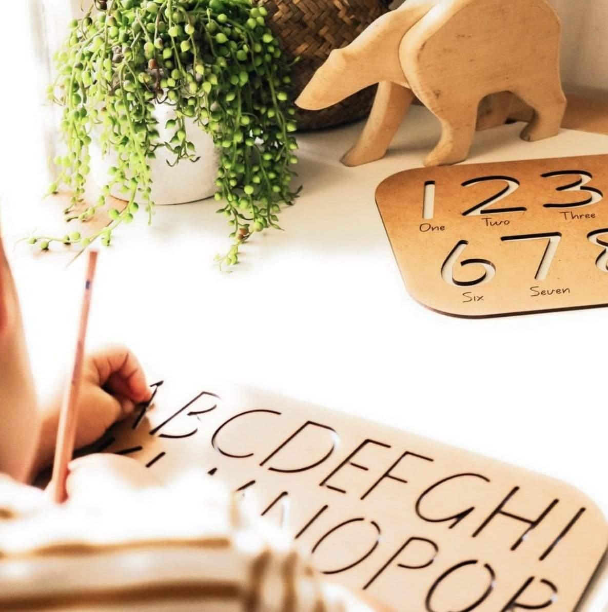 The Curated Parcel - Wooden Alphabet Stencil 