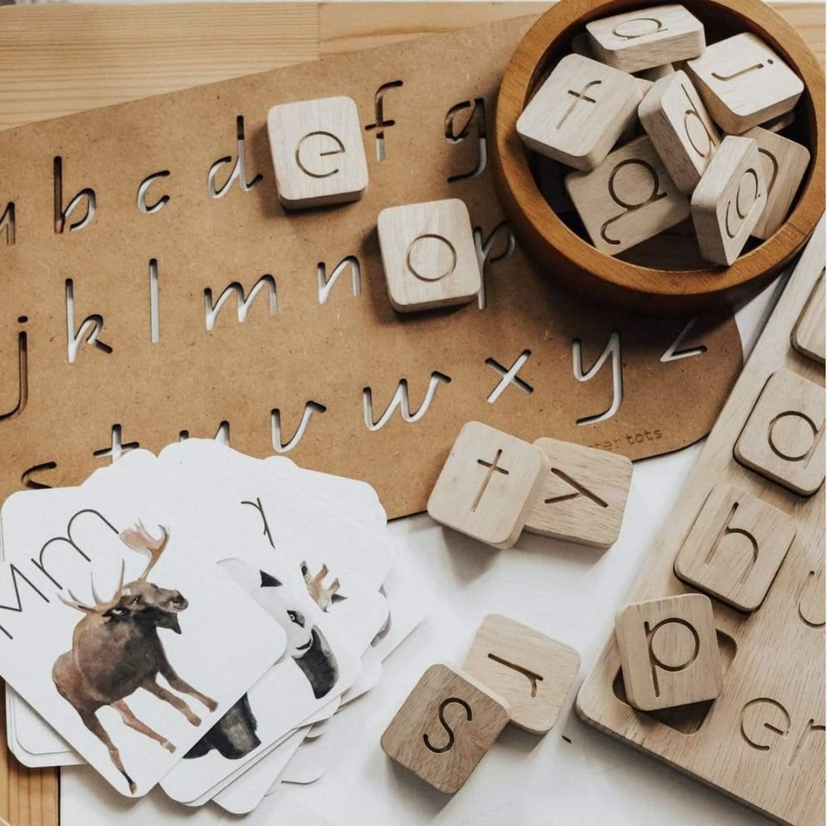 The Curated Parcel - Wooden Alphabet Stencil 