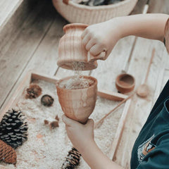 The Curated Parcel - Wooden Funnel & Large Cup Set 