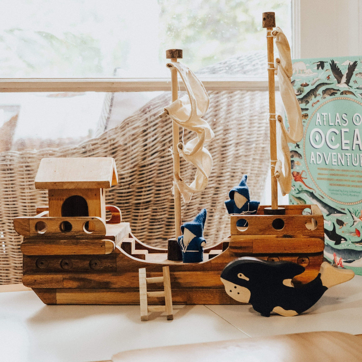 The Curated Parcel - Wooden Pirate Ship 