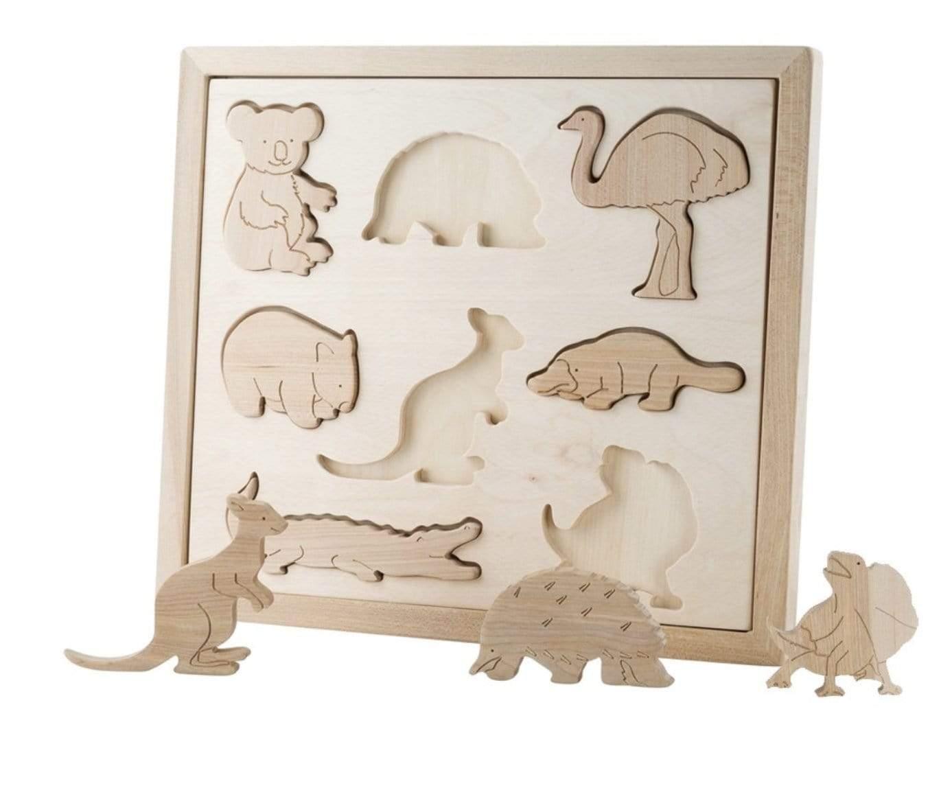 The Curated Parcel - Wooden Sorting Puzzle - Animals of Australia 