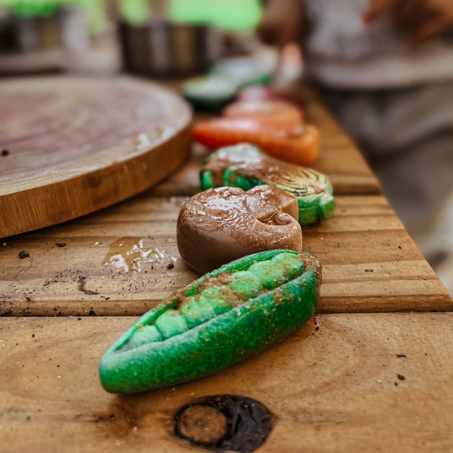 The Curated Parcel - Yellow Door // Sensory Play Stones - Vegetables  ** Pre-Order Late March / Early April Delivery ** 